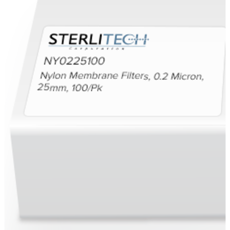 STERLITECH Nylon Membrane Filters, 0.2 Micron, 25mm, PK100 NY0225100